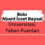 Bolu Abant İzzet Baysal Üniversitesi Taban Puanları ve Sıralamaları