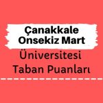 Çanakkale Onsekiz Mart Üniversitesi Taban Puanları ve Sıralamaları