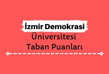 İzmir Demokrasi Üniversitesi Taban Puanları ve Sıralamaları