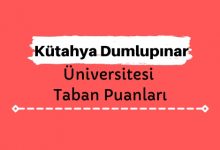Kütahya Dumlupınar Üniversitesi Taban Puanları ve Sıralamaları