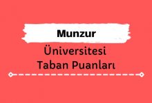 Munzur Üniversitesi Taban Puanları ve Sıralamaları