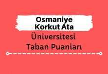 Osmaniye Korkut Ata Üniversitesi Taban Puanları ve Sıralamaları