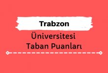 Trabzon Üniversitesi Taban Puanları ve Sıralamaları, TRÜ Taban Puanları ve Başarı Sıralaması